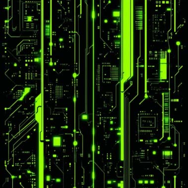 digital art, neon, matrix, circuit, technology, electronic, green, futuristic, data, connectivity, tech design, digital systems, cyber, schematic, modern, tech aesthetics, glowing nodes, circuitry, digital infrastructure, information flow.