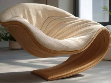 modern furniture design, aesthetics, comfort, flowing shape, organic shape, wooden frame, soft fabric, textured fabric, upholstery, harmonious balance, form and function, ergonomics, cozy seating, supportive seating